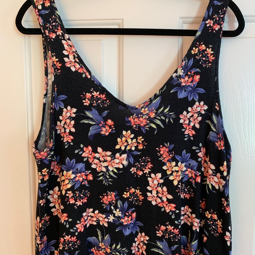 Floral, Crepe, Crop Tank Top